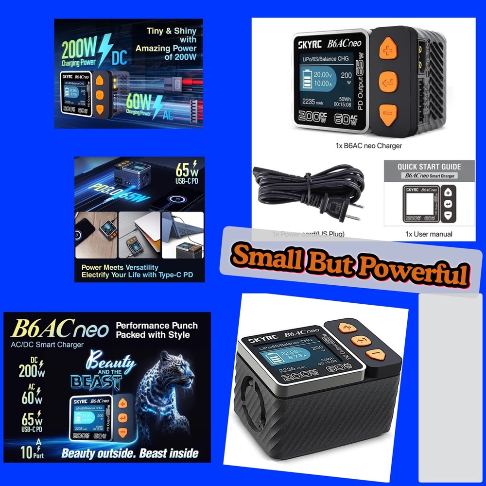 Sky B6AC Neo Charger - Black and Orange